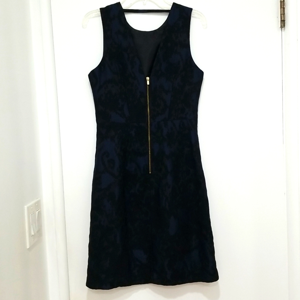H&M Blue & Black Fitted Tapestry Design Cocktail Dress - Picture 6 of 8
